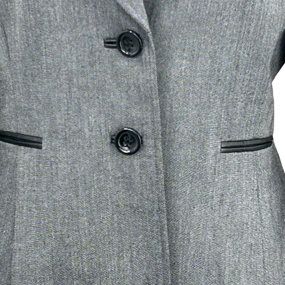 Tahari Arthur S Levine Gray Black Jacket Size 8 Petite Women Lined Blazer - Picture 5 of 16